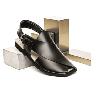Black Charsadda Gol T Chappal
